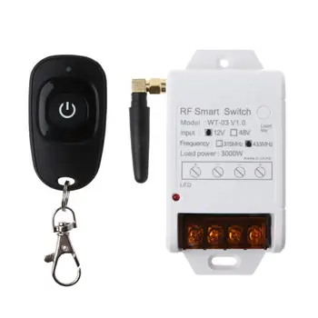

1Set Wireless Remote Control Switch ABS+Metal DC12-48V 1CH Relay Receiver RF Transmitter 110X56X34MM