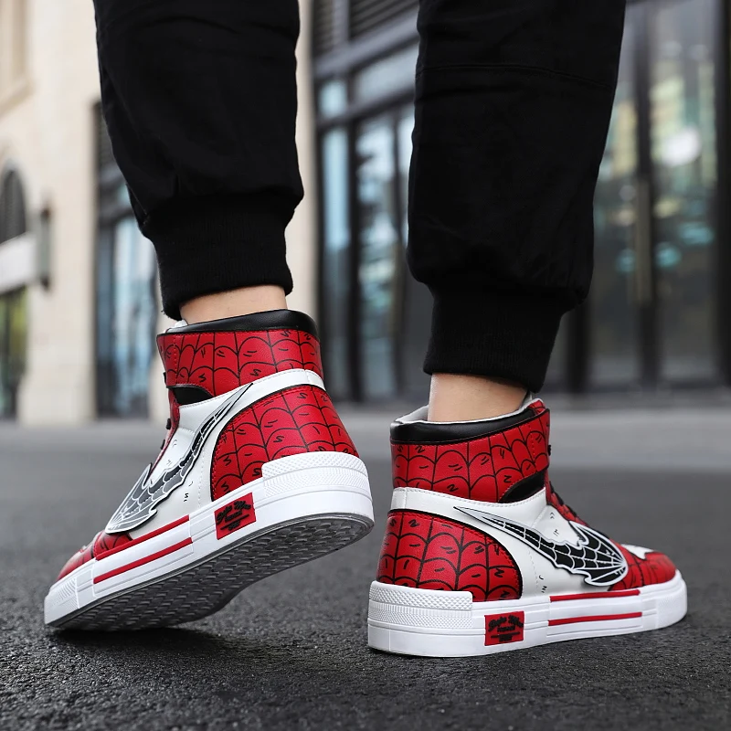 Baru Anime Superhero Spider Man Alat Peraga Cosplay Spiderman Gwen Stacy  Tinggi Atas Kanvas Sepatu Putih Olahraga Outdoor Sepatu pikachu|Pria Sepatu  Kasual| - AliExpress