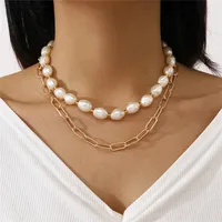 Modyle donna moda Vintage perla collana da festa elegante catena accessori retrò collana tutte le partite collana Streetstyle