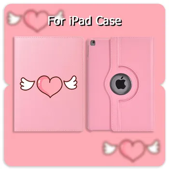 

Cute Heart For ipad 7th Generation Case 360 Degree Rotating PU leather For ipad Mini Air 2 Tablet cover For ipad Pro 11in 2020