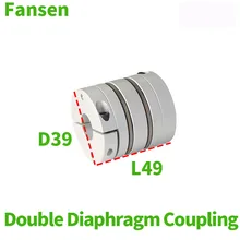 D39L49 sprzęgło wału aluminiowe złącze elastyczne podwójna membrana złącze sprzęgła aluminiowa membrana CNC laminowany serwosilnik tanie i dobre opinie NoEnName_Null CN (pochodzenie) NONE disc Aluminium Standardowy Flexible