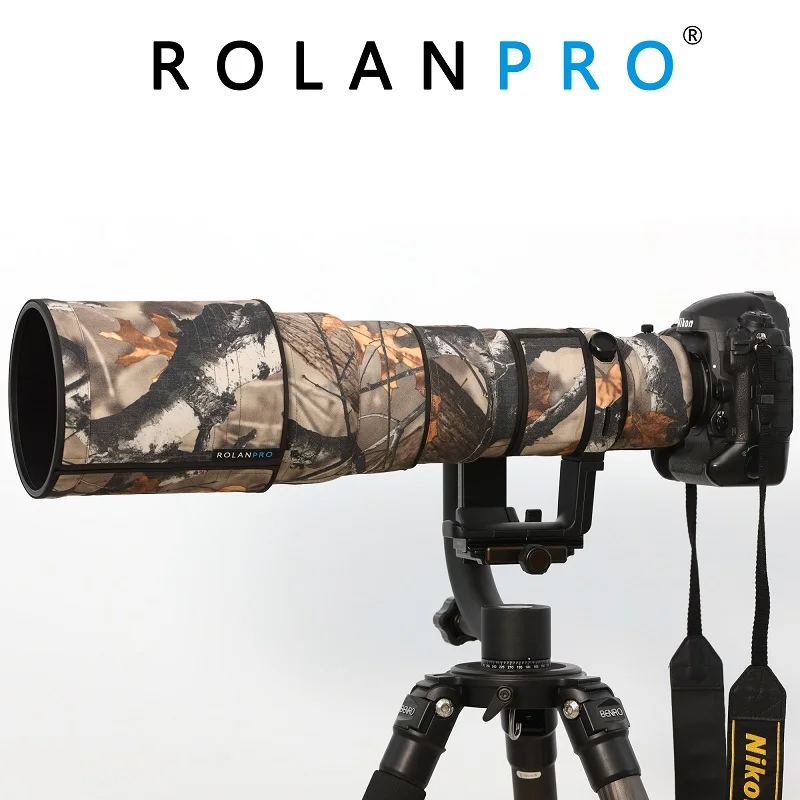 Rolanpro Copriobiettivo Per Nikon Af-S 500Mm F/4G Ed Vr (I E Ii) Nylon Camouflage Lens Abbigliamento Parapioggia Custodia Per Pistole