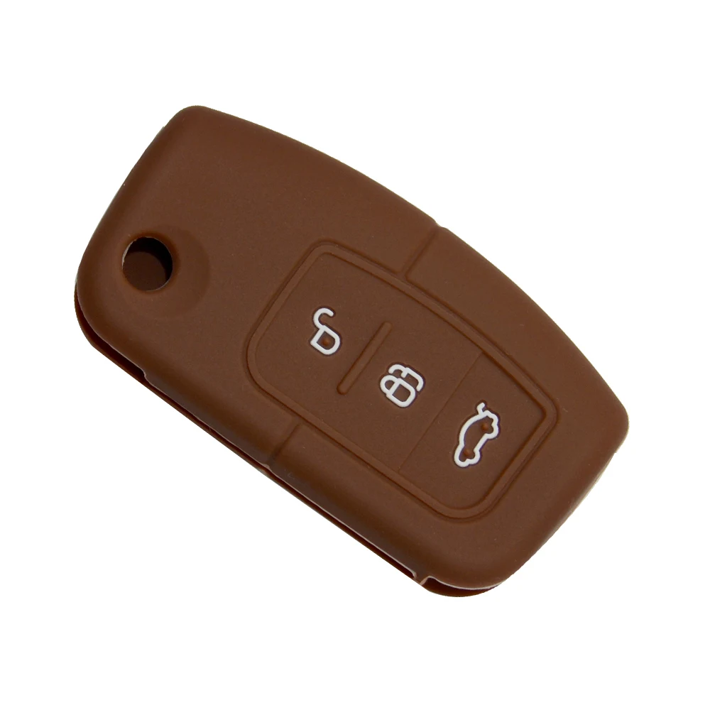 Keyforkesscustodia protettiva per chiave a distanza in Silicone per Ford Focus Mondeo 2 3 XR6 Fiesta Max Ecosport Kuga Escape 3 Button Case Shell - H513a517e281f4c8089e60ff3a2c7139dV