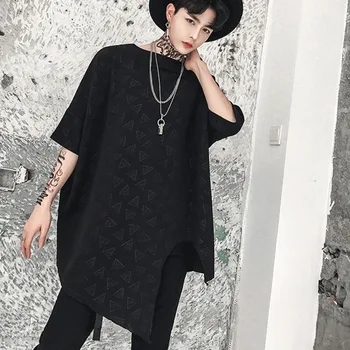 

Camisa de manga curta do estilo gótico do punk do hiphop da forma masculina 2 pedidos