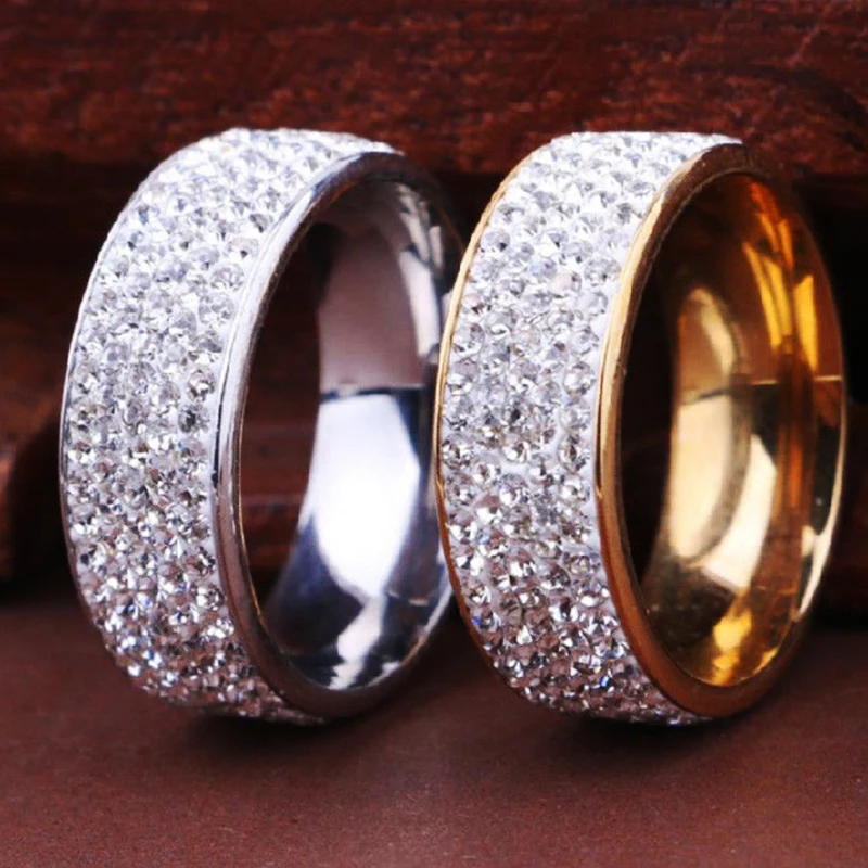 Crystal Rings Engagement Rings Fashion Rings Wedding Rings Fashion Ring Stainless Steel Rings Finger Rings Metal Rings Luxury Stainless Steel Ring For Women Men Crystal Rhinestone Fashion Jewelry Wedding Engagement Rings