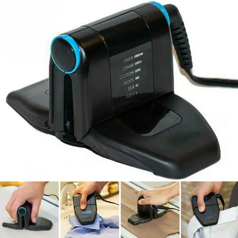 

Folding Portable Iron Compact Touchup and Perfect Foldable Travel Iron Fordable Mini Iron for Collar,EU, UK, US, AU Plug