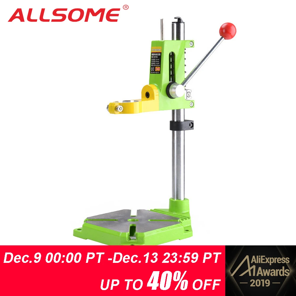 Online ALLSOME MINIQ Precision Electric Drill Stand Power Rotary Tools Accessories Bench Drill Press Stand Base Woodworking Tools