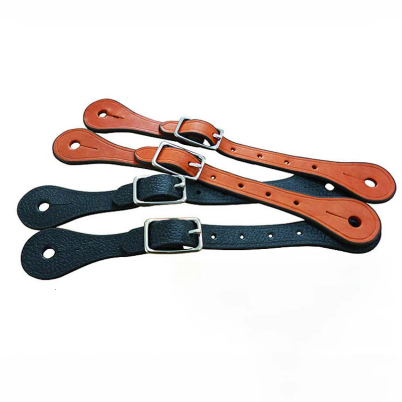 2pcs Horse Riding Bronzed Western Style Spurs Leather Belt Mild Steel Manual Carving German Silver Encrusted Western Cowboy Spur 4