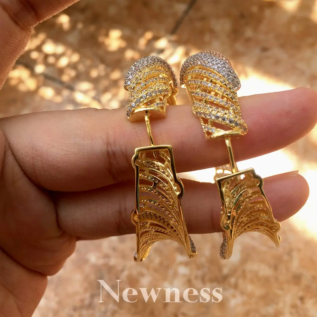 Newness полые Роскошные линии модные серьги, украшения для женщин невесты свадебные украшения микро-инкрустация кубического циркония