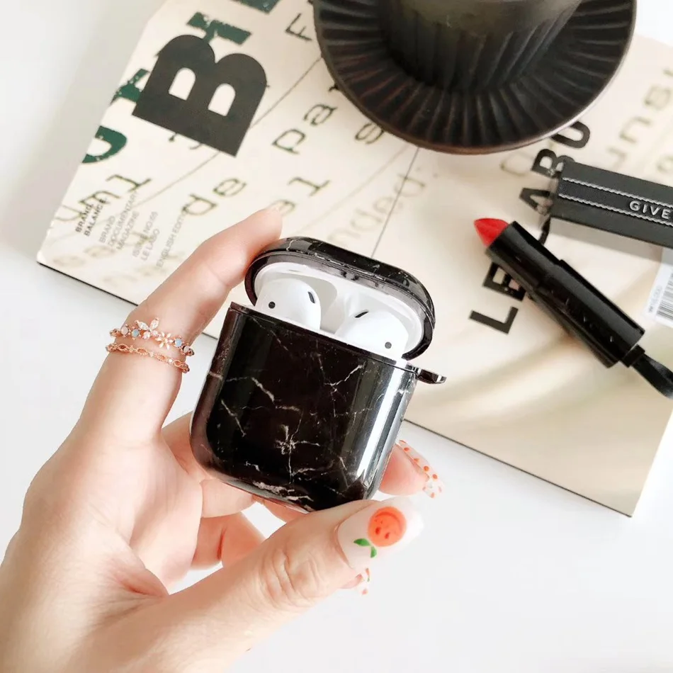 Роскошный чехол для Airpods 2 Чехол мраморный чехол для наушников для Apple Airpods беспроводной Bluetooth чехол для наушников Air Pods Earpods - Цвет: 531A