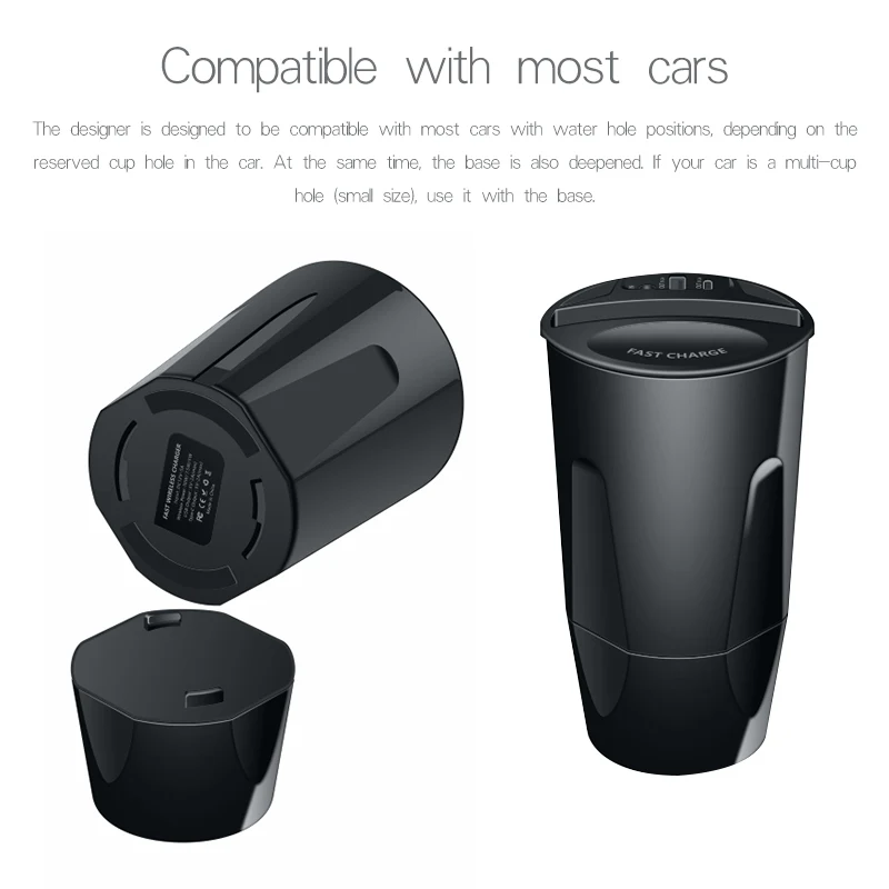 Fast QI Wireless Car Charger For iphone 8 X 10 Samsung S10 S9 S8 S7 S6 Edge Note 8 9 Fast Wireless Charging Cup Car Phone Holder car cell phone charger