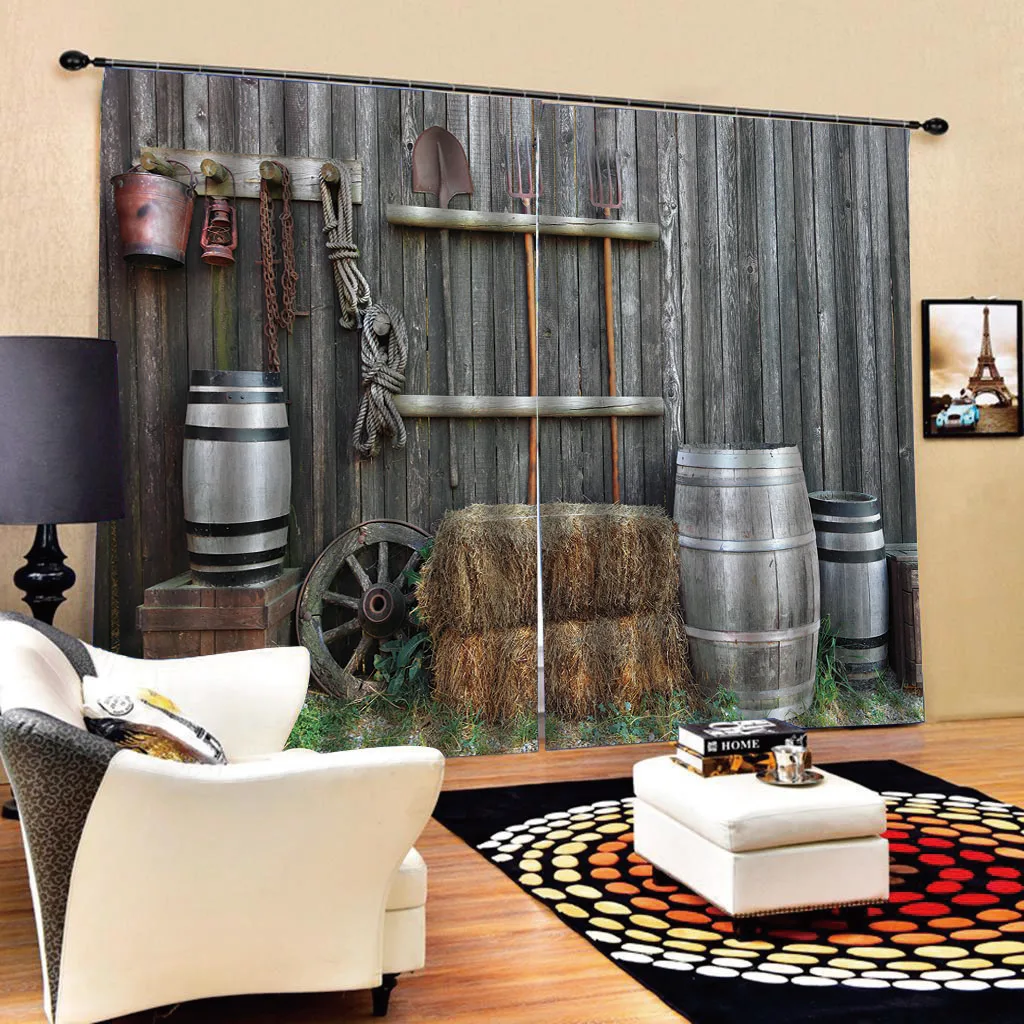 Затемненные шторы винтажный деревянный бочонок гостиная спальня отель товары