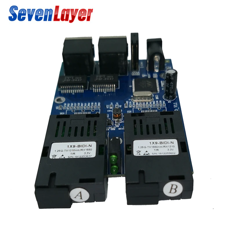 10/100/1000 м волоконный коммутатор 2 RJ45 UTP SC волоконно гигабитный оптический