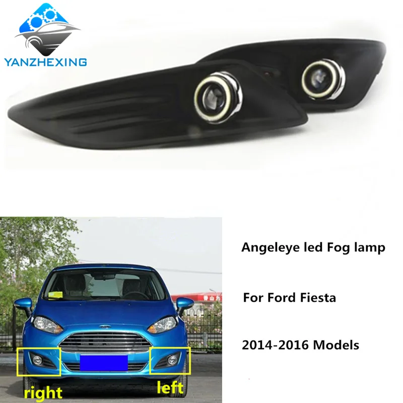 Brand new high quality Front Bumper Angel eye led Fog lamp For Ford Fiesta 2014 2015 2016 Light cover Kit | Автомобили и