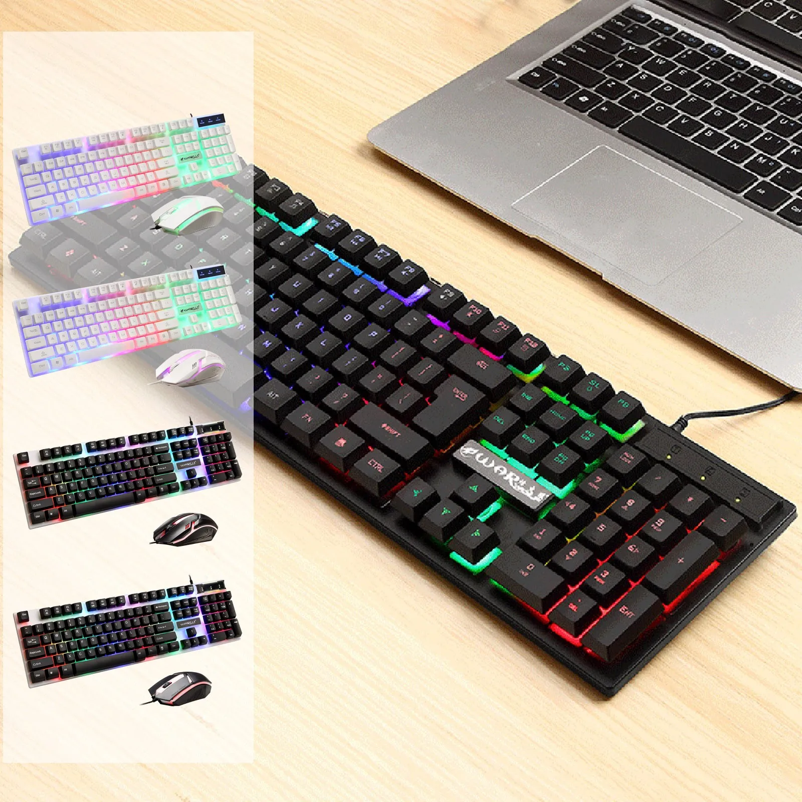 KM 002 Wired USB Game Essential LED Illuminated Mouse And Keyboard Set
