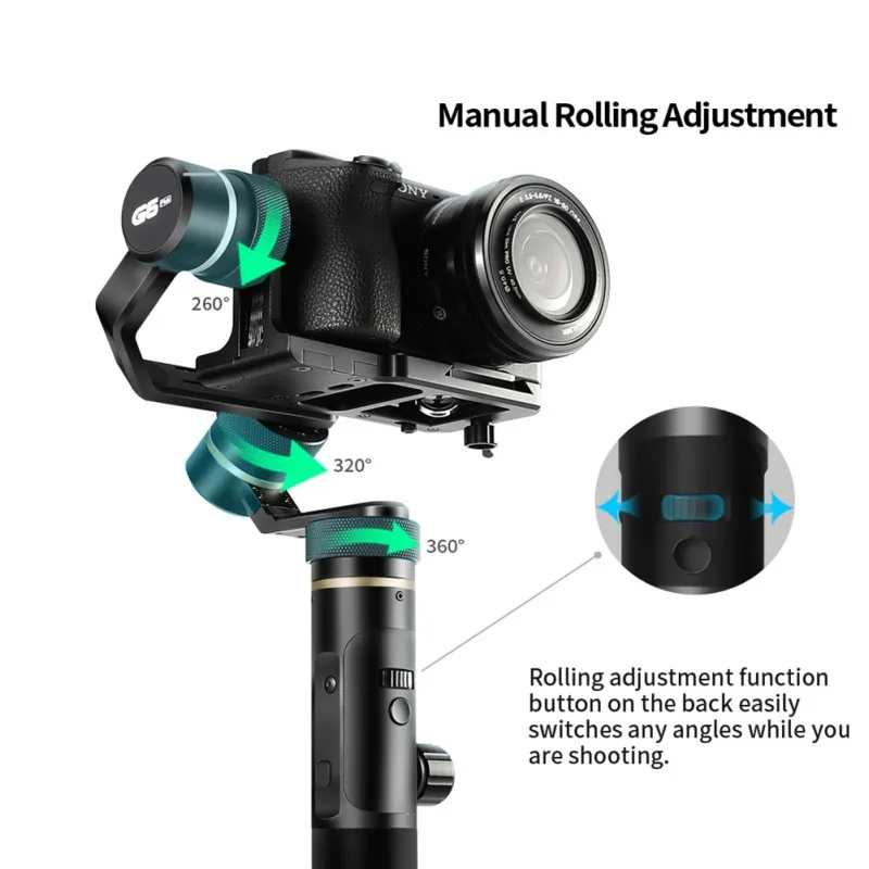 

G6 Plus 3-Axis G6P Handheld Gimbal Stabilizer for Mirrorless Camera GoPro Smart phone Payload 800g Feiyu G6P