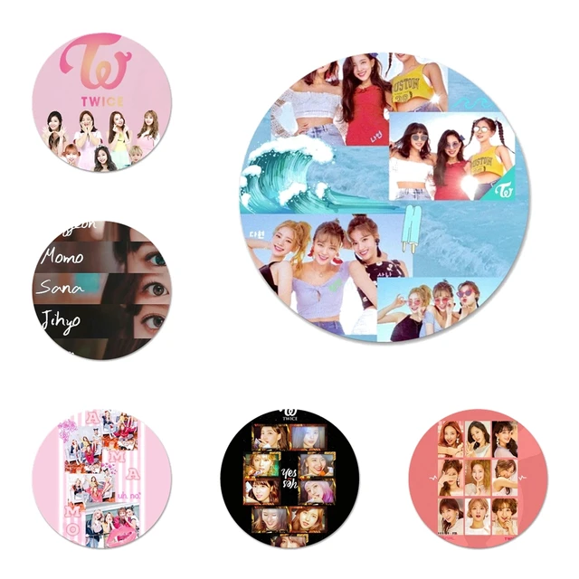 58mm KPOP TWICE LOGO Icons Pins Badge Decoration Brooches Metal Badges For  Clothes Backpack Decoration