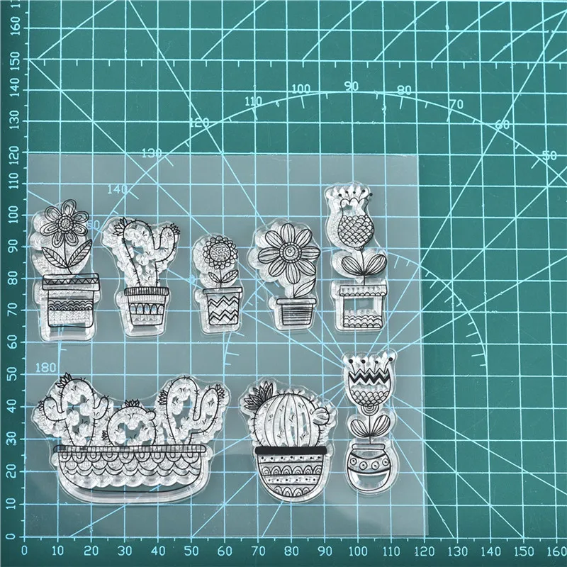 Stamps 8 Naifumodo кактус прозрачные штампы суккулентные растения скрапбук Бумага Ремесло Скрапбукинг Прозрачный Очистить резиновый штамп подарки ручной работы - Цвет: Stamps 8