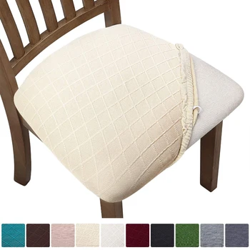 

Spandex Jacquard Dining Room Chair Seat Covers,Removable Washable Elastic Cushion Covers for Upholstered Dining Chair