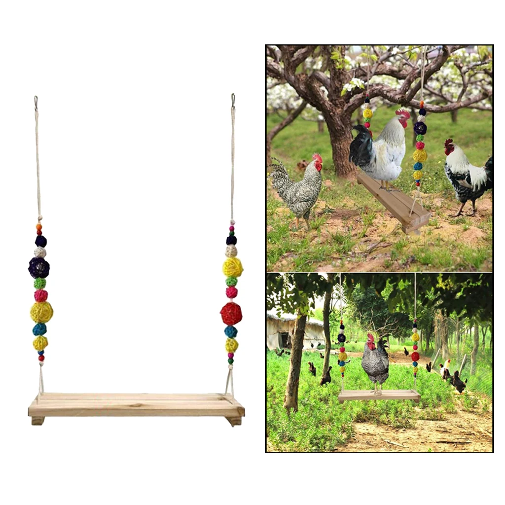 47'' Large Chicken Swing Chicken Toy for Large Bird Parrot Hens Macaw Trainning
