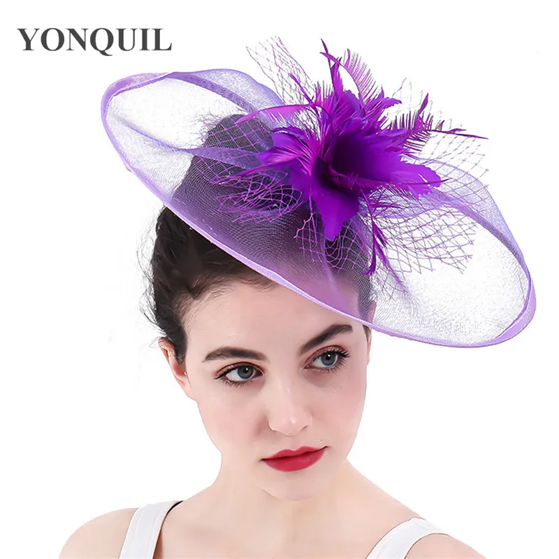 Purple Wedding Fascinators Hat Elegant 