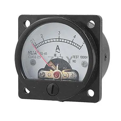 

Class 2.5 Accuracy AC 0-5A Round Analog Panel Meter Ammeter Black