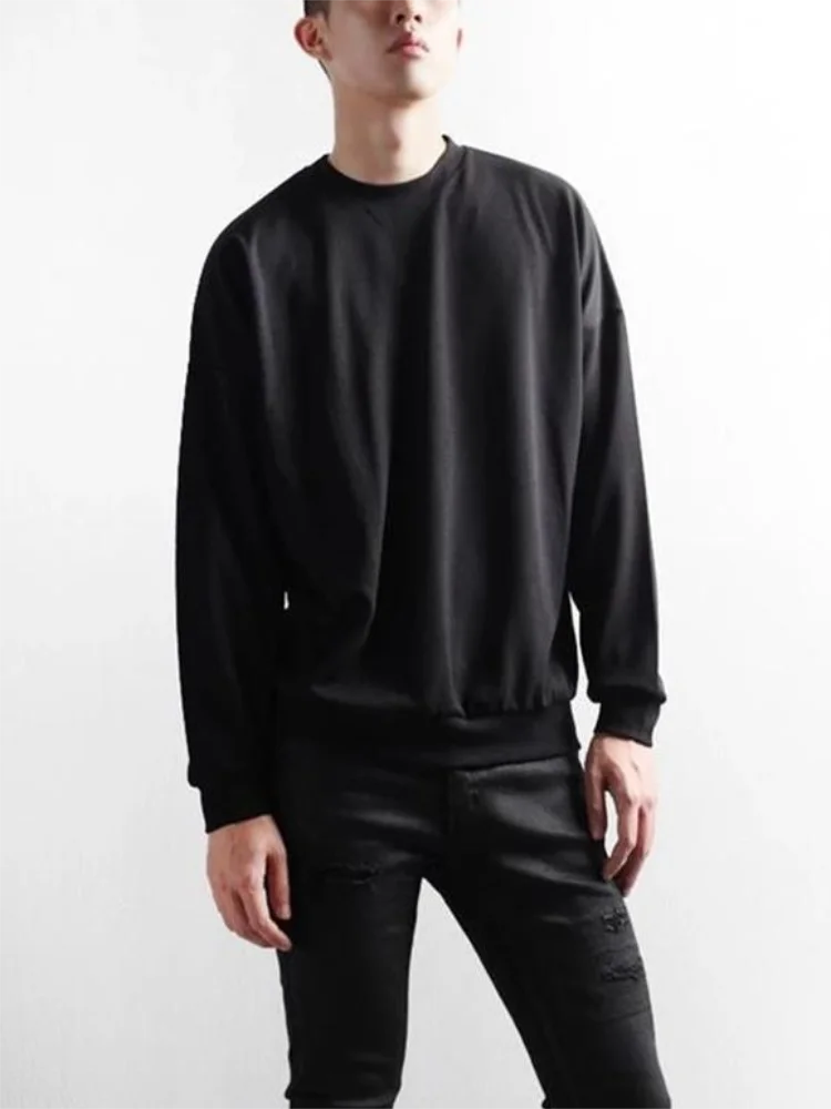 

Men's Long Sleeve T-Shirt Spring And Autumn New Classic Simple Basic Loose Round Collar Retro Leisure Large Size Long Sleeve