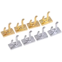 4Pcs 1:12 Dollhouse Miniature Clothes Coat Hook Rack Metal Wall Hanger Dollhouse Bathroom Accessories