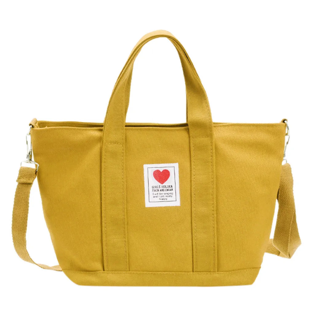 Women Polyester Canvas Tote Ladies Casual Shoulder Bag Foldable Shopping Bags Beach Bag Cotton