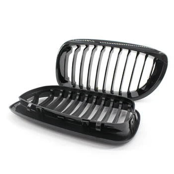

2pcs Kidney Grille Front For BMW 03-05 E46 3-series 2Door Coupe Glossy Black Decal Trim Accessories
