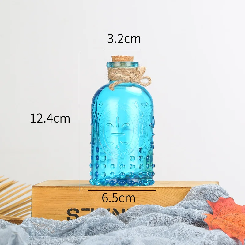 Creative Simple Glass Vase For Flowers Carved Vase Desktop Home Decoration Accessories Flower Decoration 5