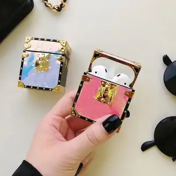 

Luxury design case for airpods 1 2 SHOCKPROOF Protective Cover Hook Clasp Keychain Anti Lost Fashion Earphone case