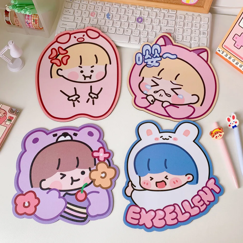 Almohadillas de ratón kawaii para niñas, tapete antideslizante con bonitos dibujos animados de 19x22cm para escritorio, tapete impermeable para decoración del hogar y oficina, regalos para niñas
