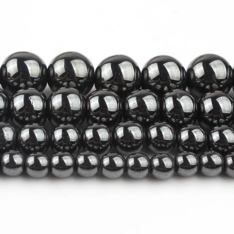 Loose Stone Beads Round Hematite Stone Beads For Jewelry Making Diy Bracelet Accessories 2/3/4/6/8/10/12MM 15"Strand