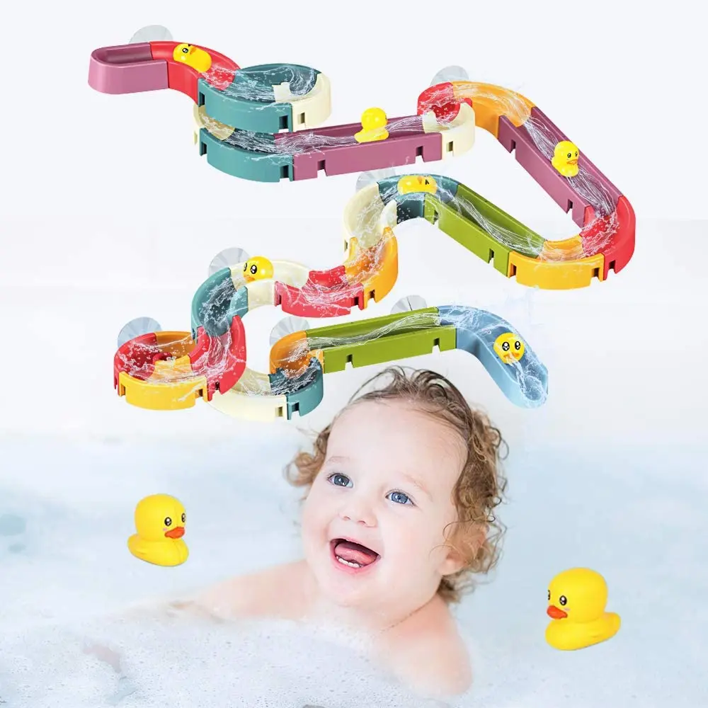 Игрушки для ванной детские игрушки утка DIY трек Ванна дети играют Горки Водные