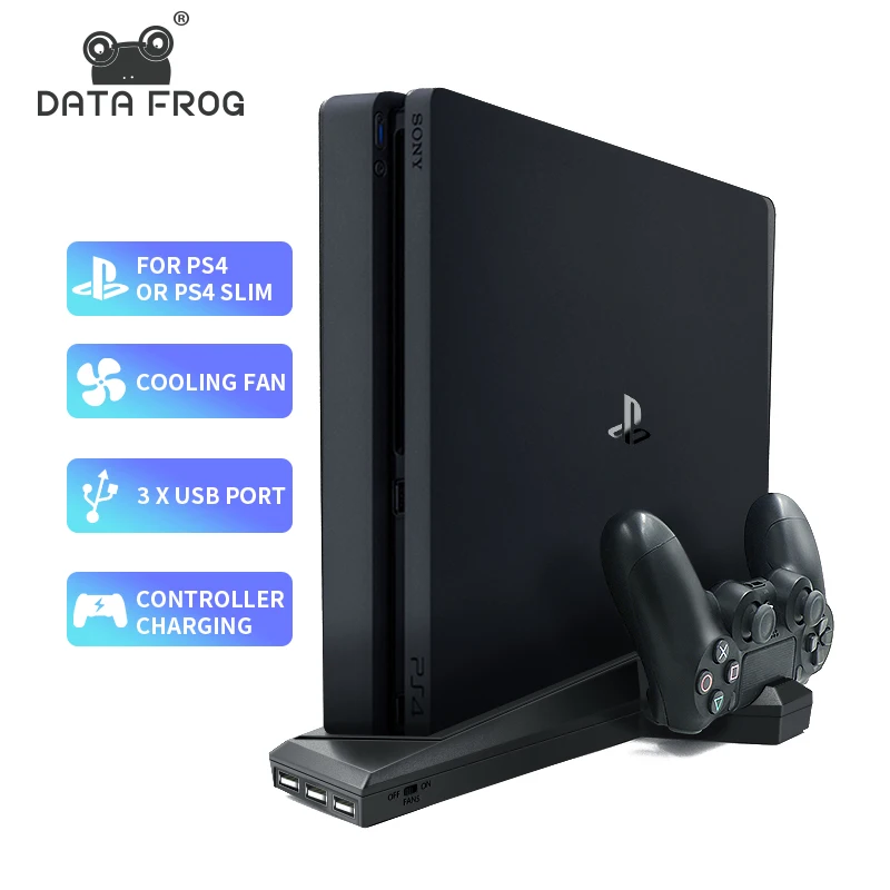 Вертикальная подставка с охлаждающим вентилятором для PS4 Slim Pro зарядная станция