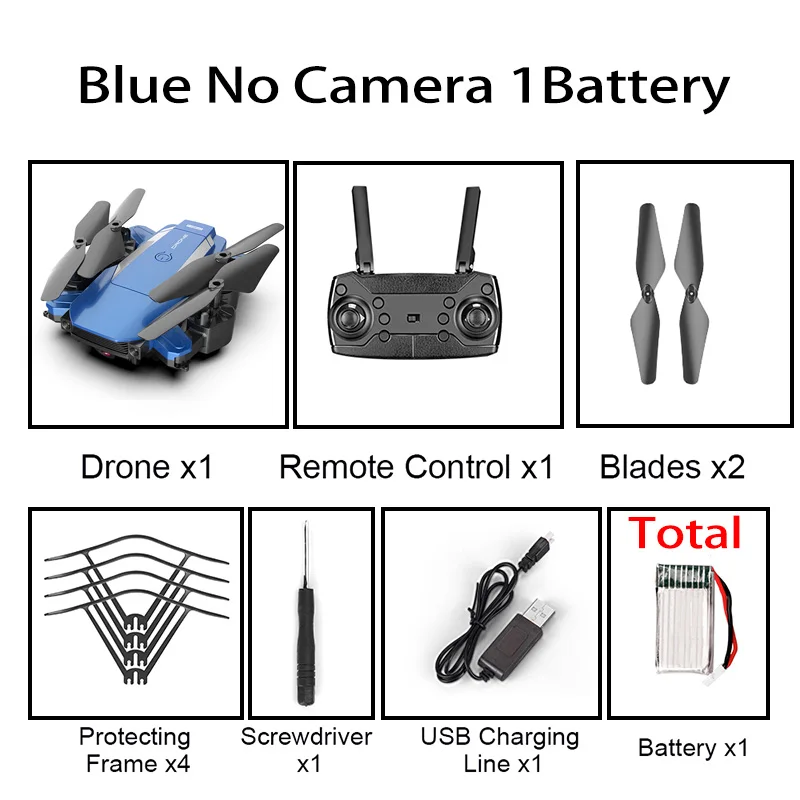 XKJ Дрон F84 WiFi Дрон длительный срок службы батареи RC складной Квадрокоптер 4K HD аэрофотосъемка игрушки на дистанционном управлении - Цвет: Blue no Camera 1B