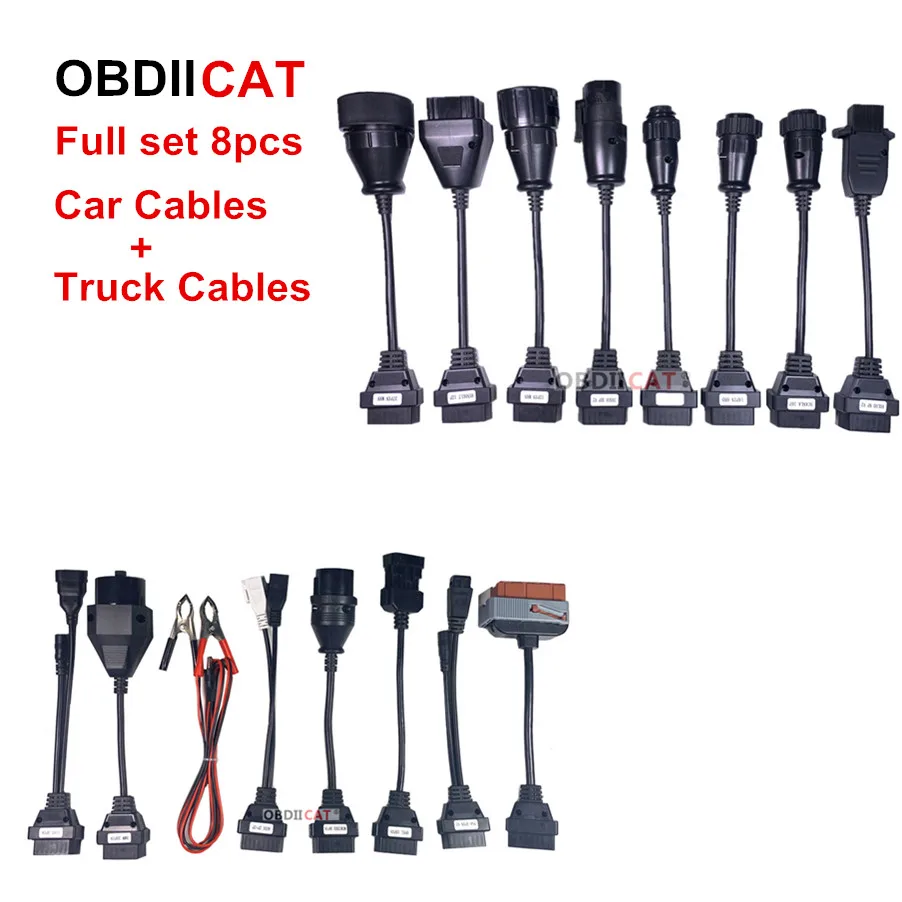 Best-selling Car CablesTruck Cables For OBDIICAT TCS Pro OBD2 Full Set 8pcs Trucks Diagnostic Tool Connect Cable | Автомобили и