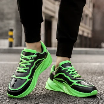 

New patent leather shark sports casual shoes men's shoes classic platform flat shoes casual fashion trend sports shoes casual