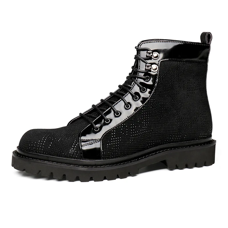 

New Men Leather Boots Men Lace-up Soft-Sole Trend Genuine Leather Work Cowhide Boots