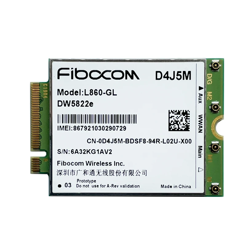 Módulo 1gbps Cat16 4g Cartão 4g Módulo M.2 para Dell Inspiron 7490 Notebook Portátil Dw5822e L860-gl D4j5m 4g - Imagem 3