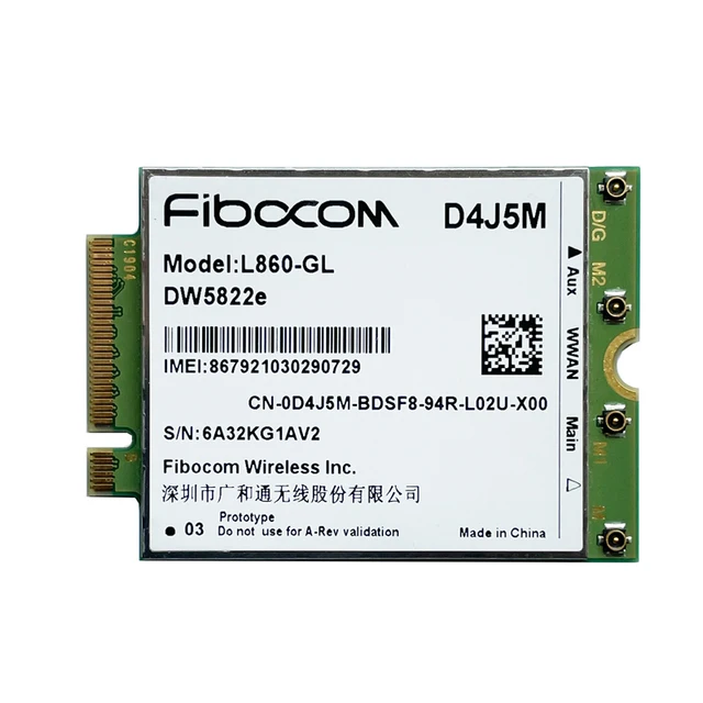WDXUN DW5822e L860-GL D4J5M 4G модуль 1 Гбит/с Cat16 4G карта 4G модуль M.2 для ноутбука Inspiron 7490 3
