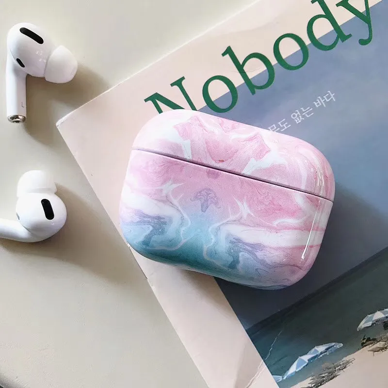 Мраморный чехол для Apple Airpods чехол милые наушники Жесткий Чехол для Airpods 2 Airpods 1 чехол Аксессуары для наушников Air Pods Чехол Коробка