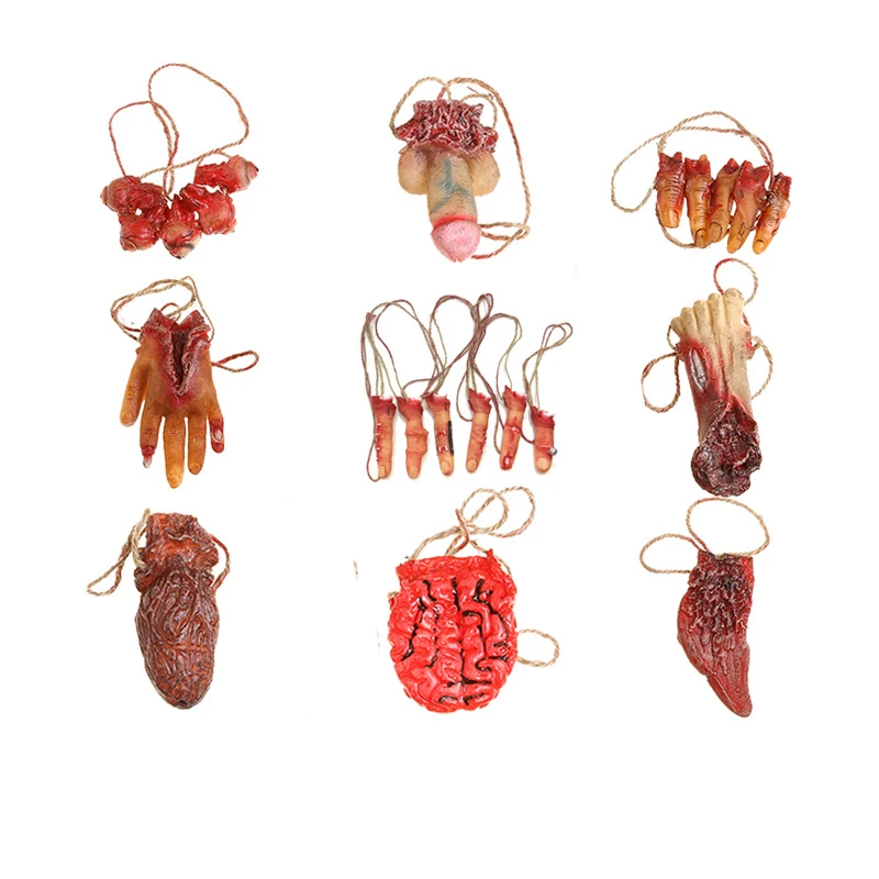 

Life Size Fake Broken Finger Hand Foot Bloody Severed Broken Body Parts Scary Halloween Horror Props Party Decoration Gadgets