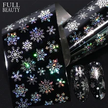 5 шт. Звездное голографическое искусство ногтей Фольга наклейка год зима снежинки переводные наклейки Рождественский дизайн украшения CH751-1