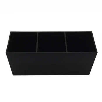 

3 Slot Cosmetics Brush Storage Case Acrylic Solid Color Makeup Tools Holder Organizer Box Durable Makeup Tool Black