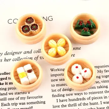 

30Pcs 3D Steamed Dumplings Resin Flatback Cabochons DIY Jewelry Accessory Charms