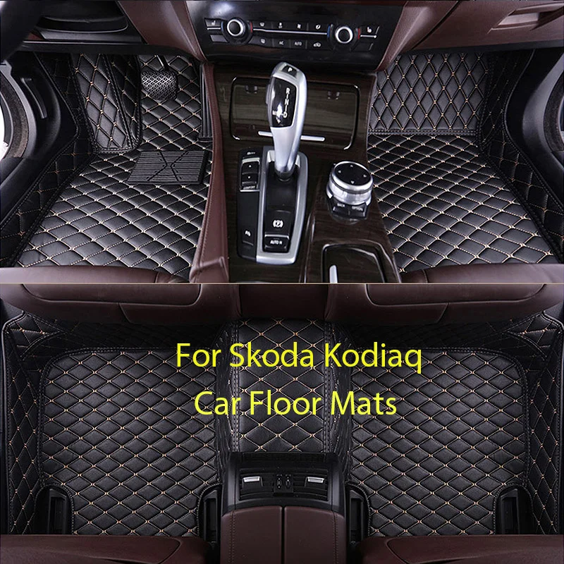 Hivotd для Skoda Kodia qшкода кодиак, автомобильные коврики, ПУ кожа, накладки на ноги, ковровое покрытие, украшение интерьера, авто аксессуары,,,,，автотовары аксессуары для авто
