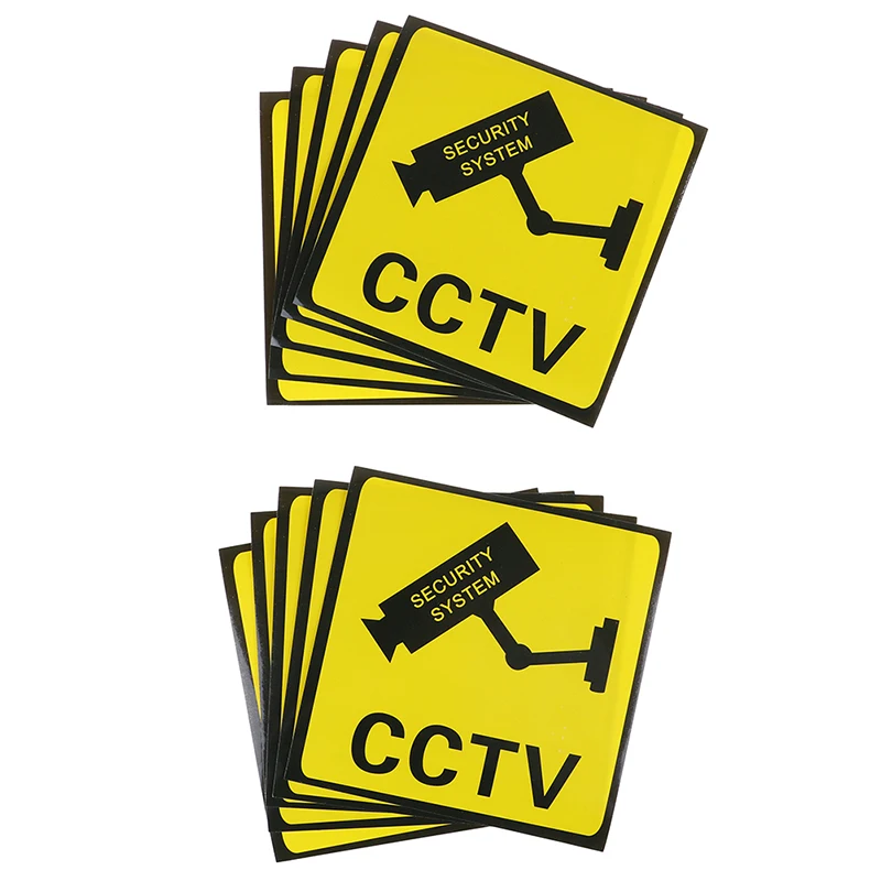10pcs Waterproof Sunscreen PVC Home CCTV Video Surveillance Security Camera Alarm Sticker Warning Decal Signs warning stickers warning decal