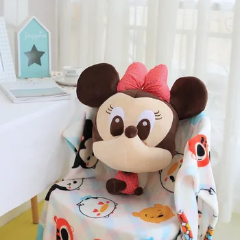 

Disney Mickey Mouse Pillow Cartoon Stitch Pillow Blanket Super Cute Cushion Pillow Napping Coral Fleece Blanket Quilt Bedding